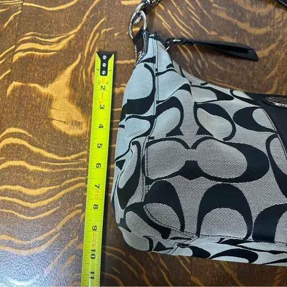 Coach Penelope Cary-all Black and Gray Signature C Shoulder Bag - Picture 10 of 10